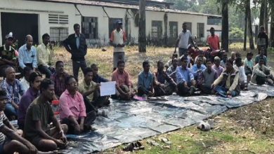 Tea garden workers protest demanding payment of outstanding wages