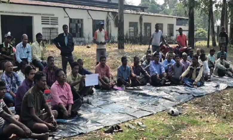 Tea garden workers protest demanding payment of outstanding wages