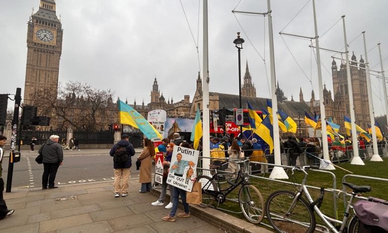 Protesters holding placards and summoning Big Ben in London, do you know what their demands are?
