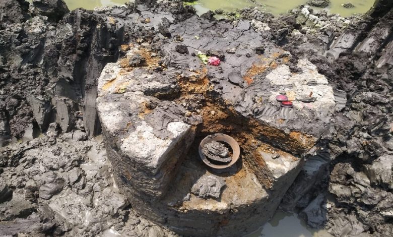 Centuries-old pillar recovered from Chandipur village