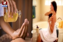 What happens if you apply coconut oil to your body after bathing?