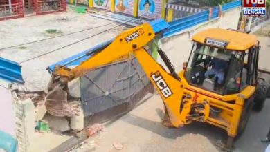 tmc-leader-papai-ghosh-illegal-garden-house-demolished